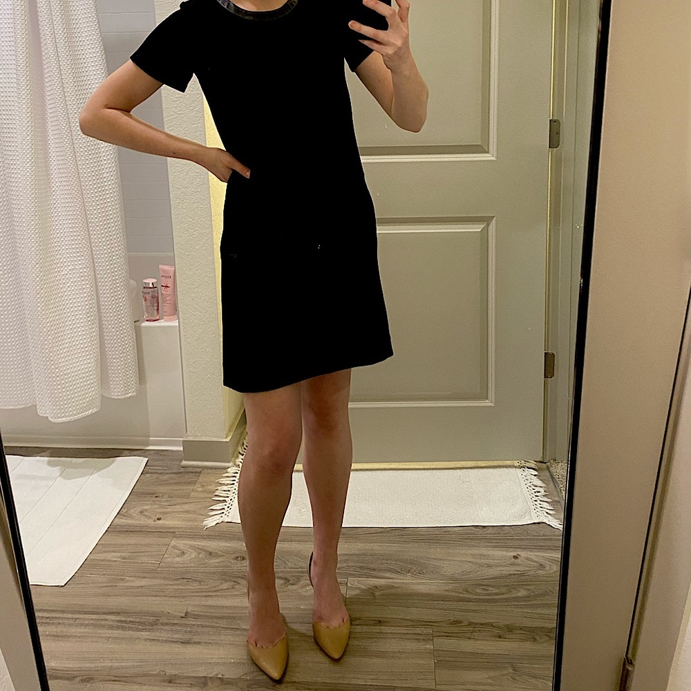 MADEWELL XXS BLACK DRESS LEATHER TRIM AND POCKETS!